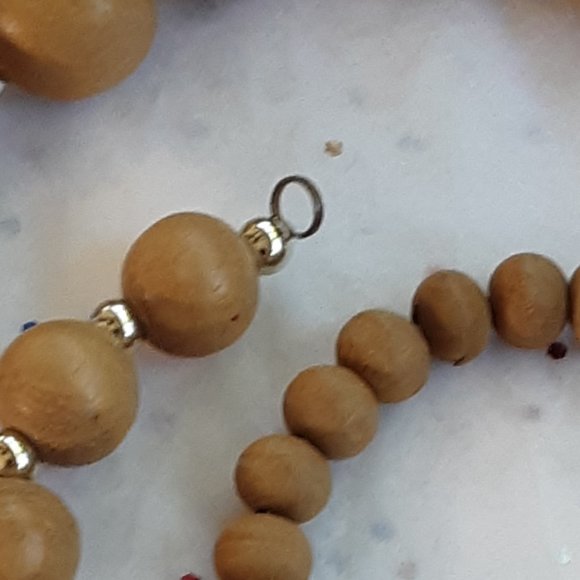 Wooden Bead Necklace With Wooden Stretch Bracelet Set of 2 Preowned - Picture 15 of 15